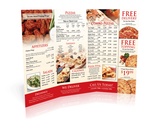 Pizza Menu Design Example
