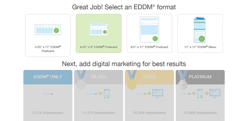 Select an EDDM® product format