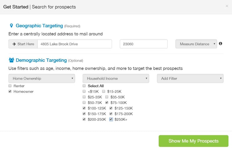 Apply geographic/demographic filters
