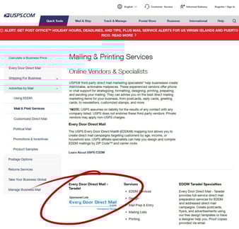 Every Door Direct Mail® USPS® Website Every Door Direct Mail® USPS® Website