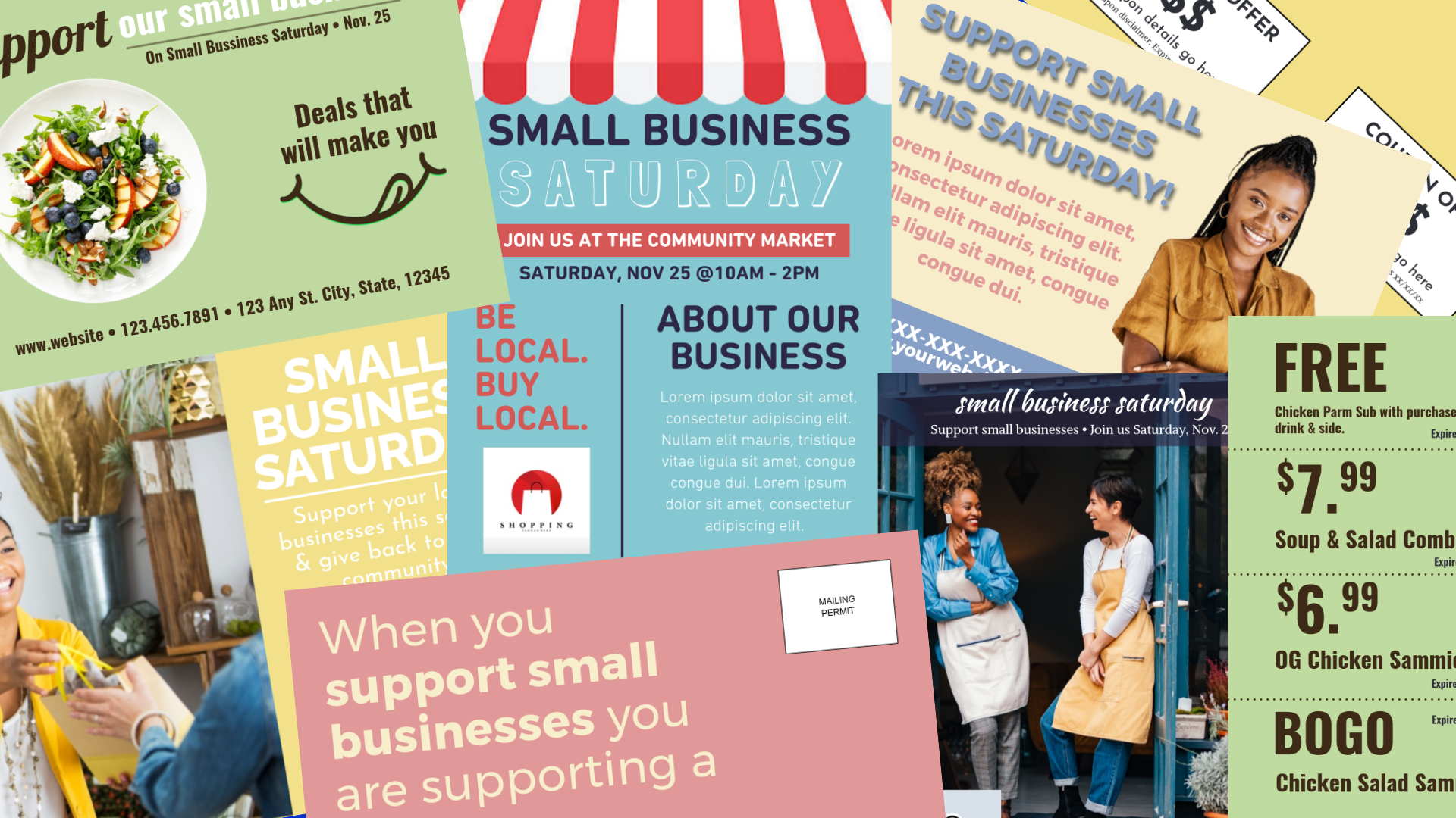 Picture of small business saturday postcards