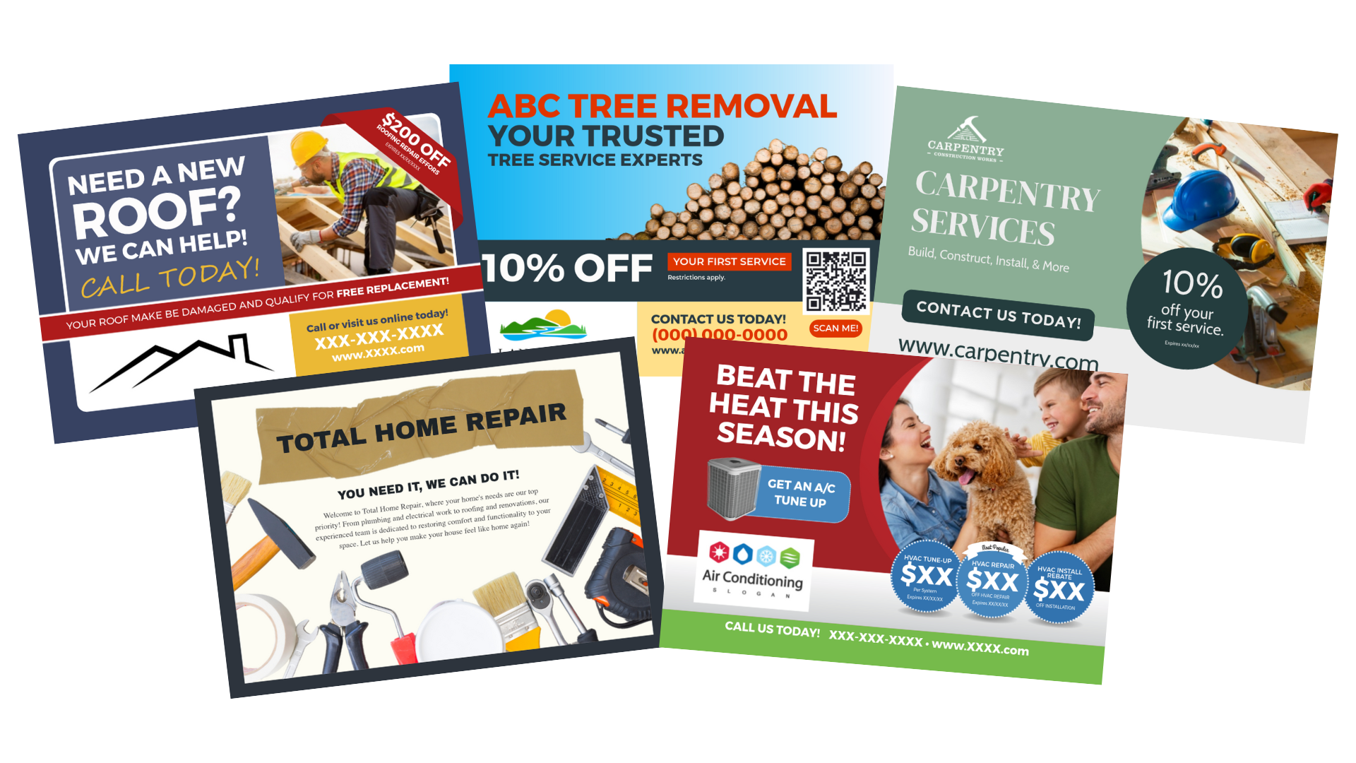 home service business eddm postcard templates