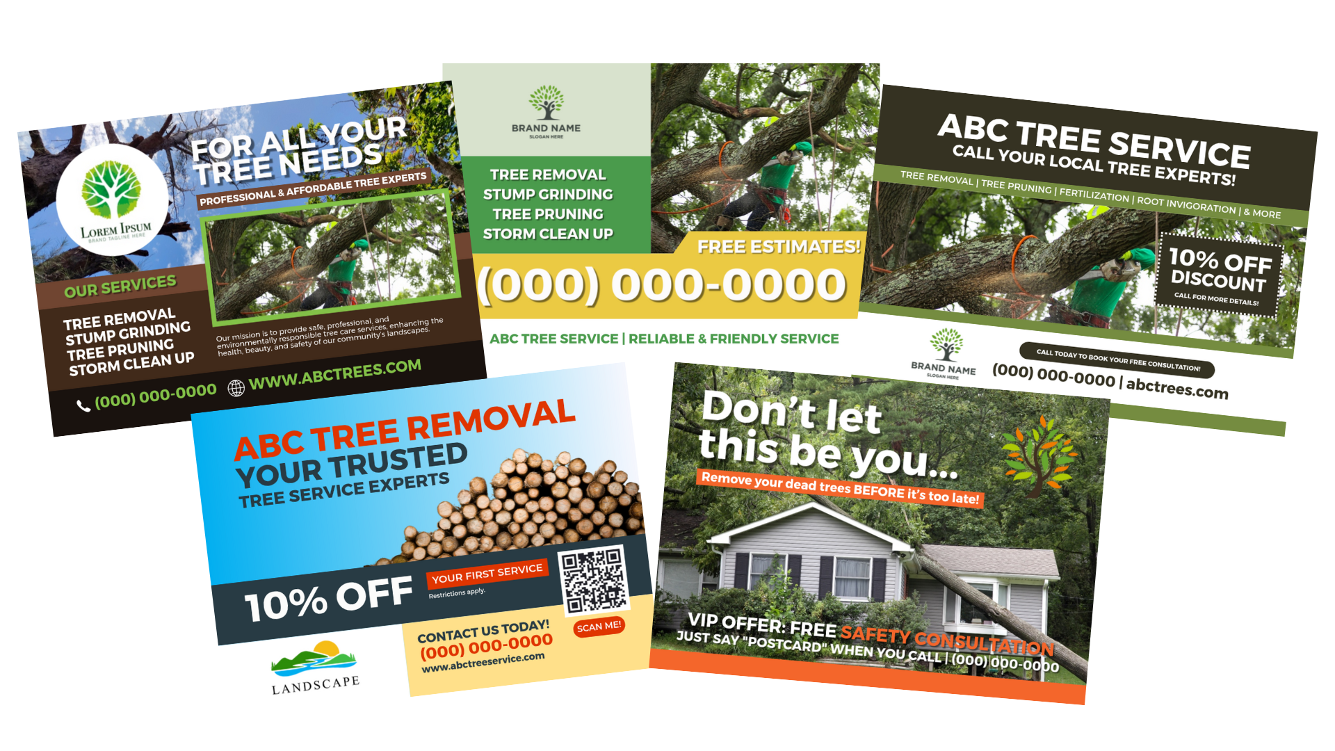 tree service postcard templates