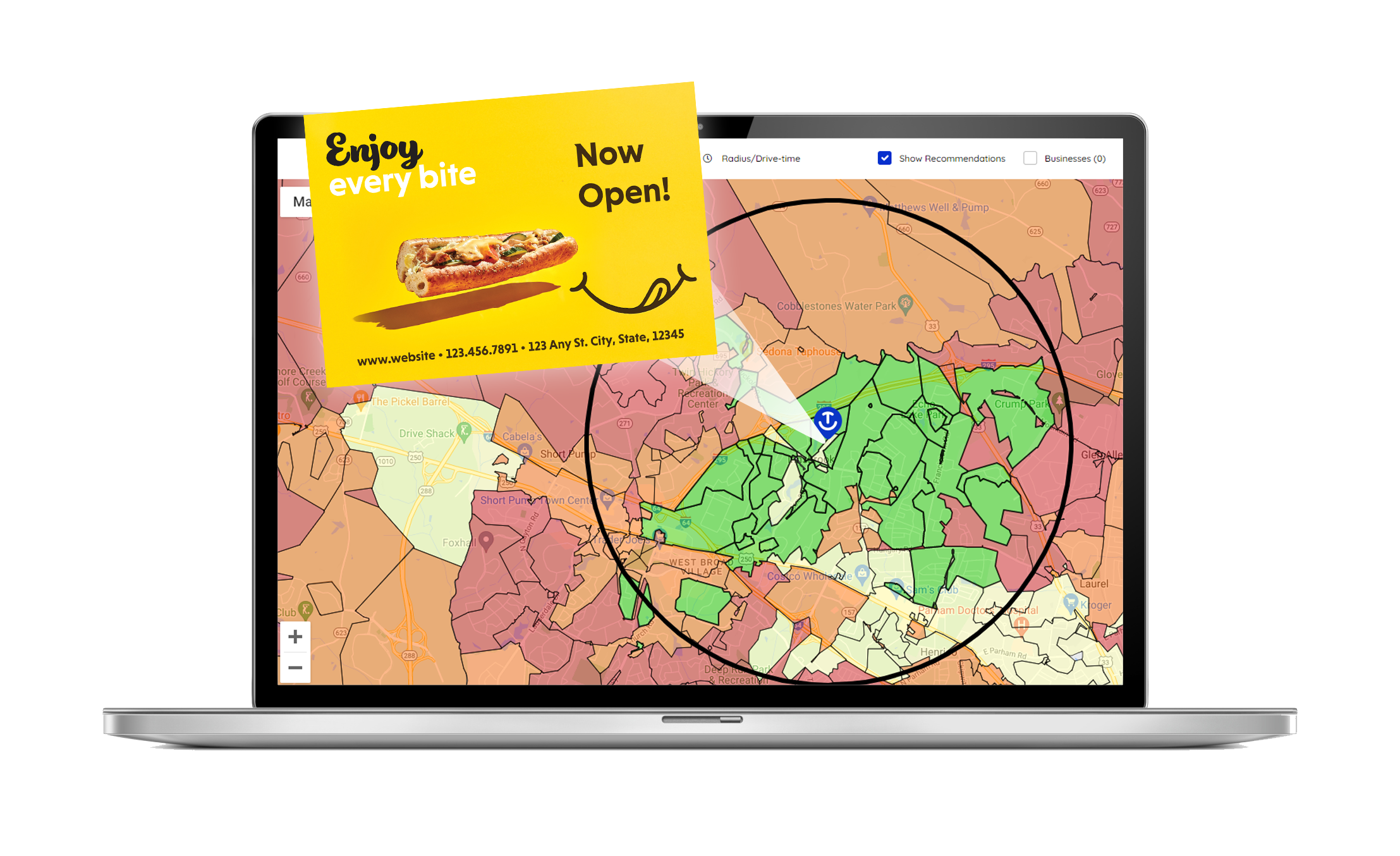 The Benefits of a Self Service - Map Postcard 